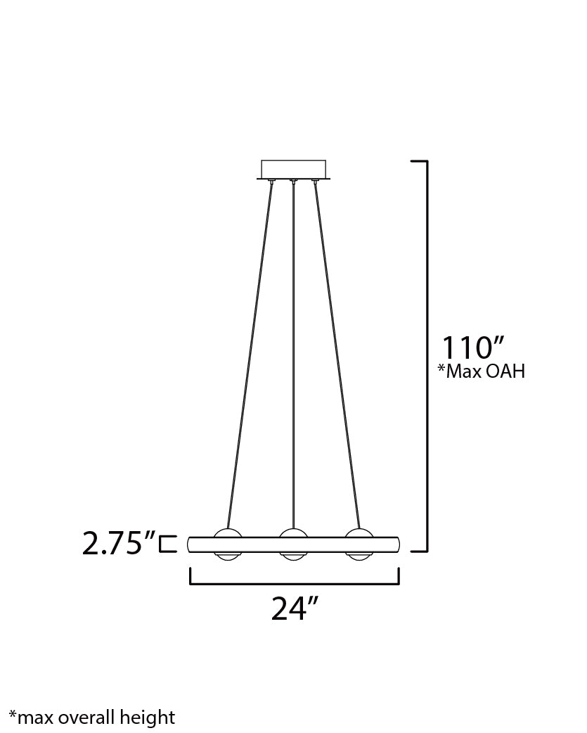 Nodes 24" LED Pendant CCT Select Black by ET2