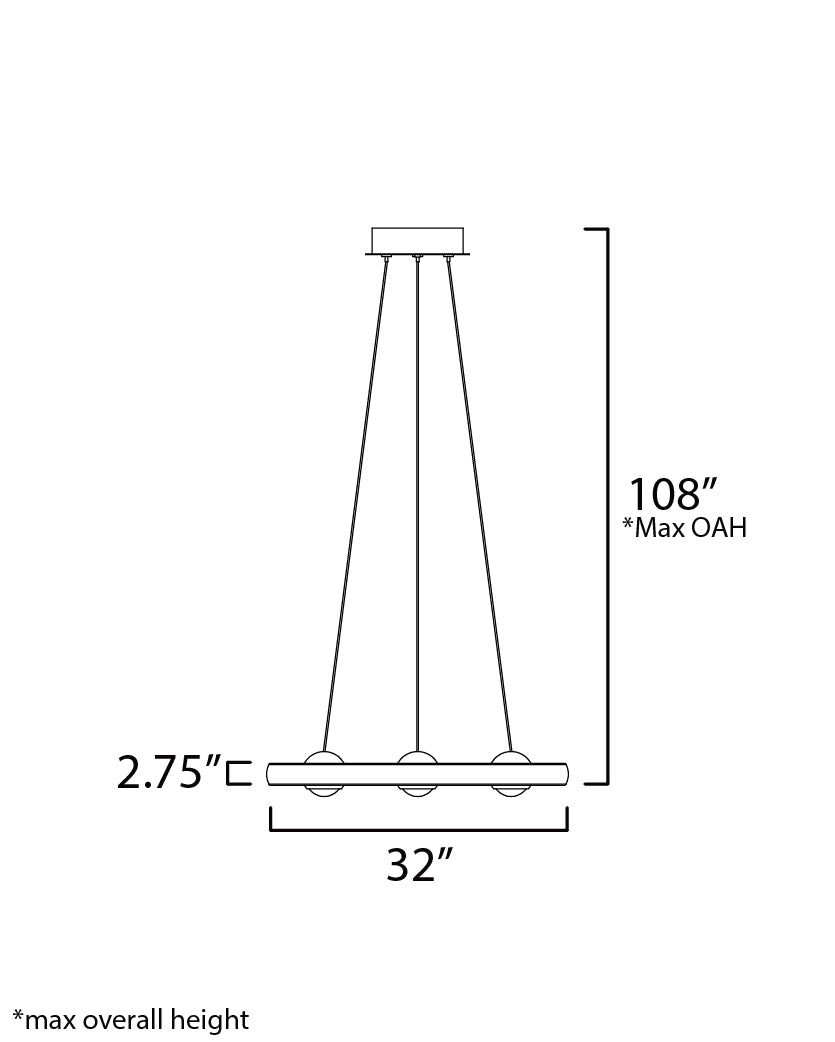 Nodes 32" LED Pendant CCT Select Black by ET2