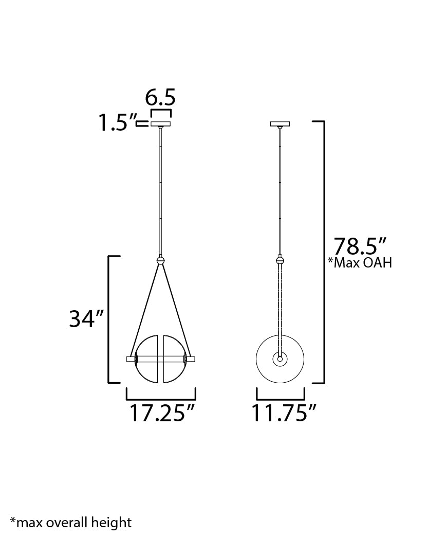 Dispatch 17" LED Pendant Natural Aged Brass by ET2