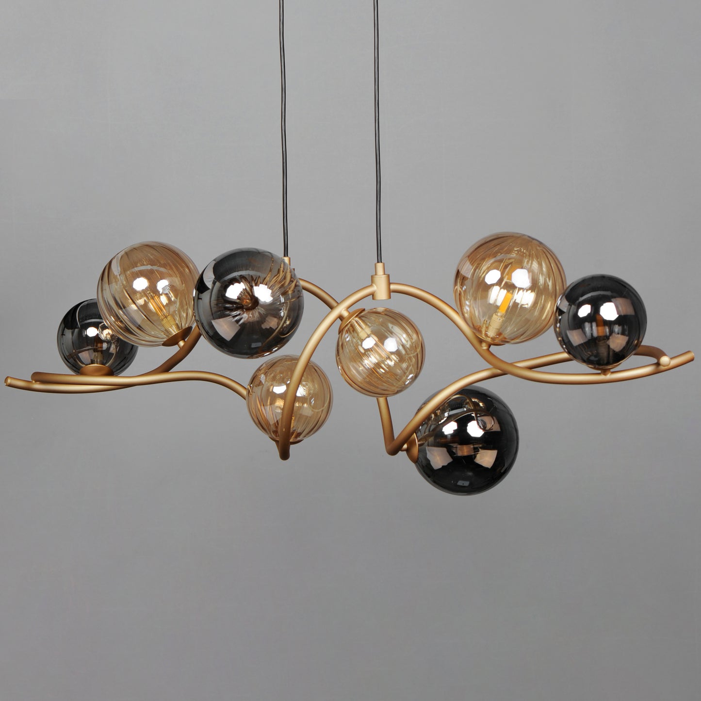 Planetary 8-Light LED Linear Pendant Gold by ET2