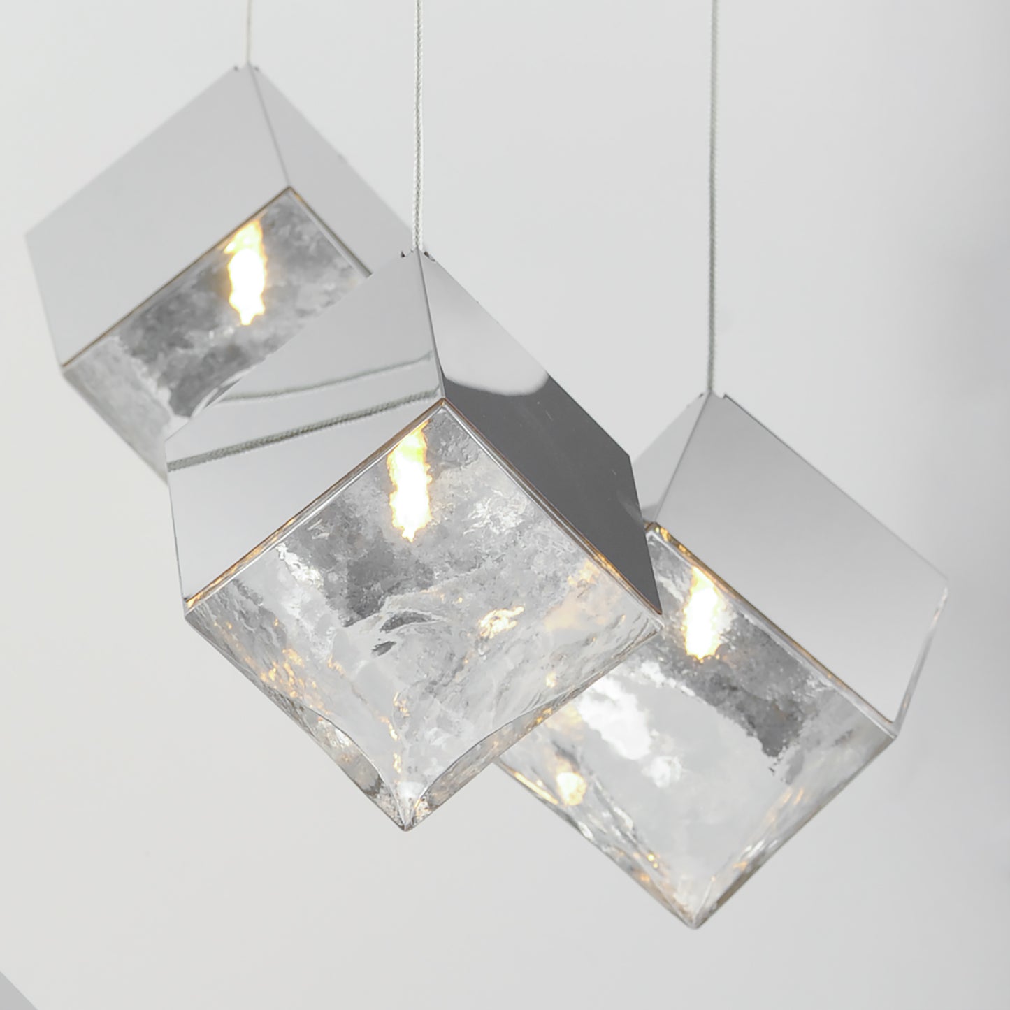 Ice Cube 3-Light LED Pendant Polished Chrome by ET2