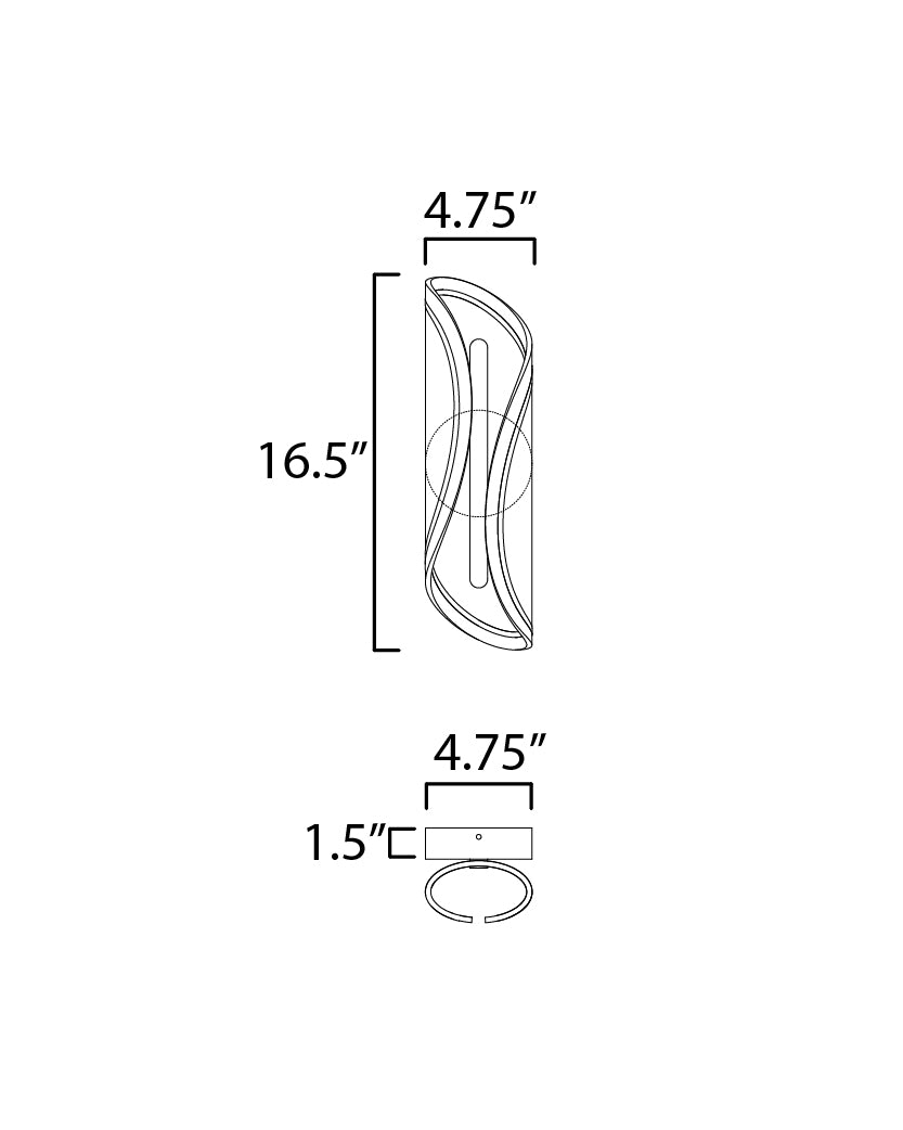 Manta 17" LED Wall Sconce Gold by ET2