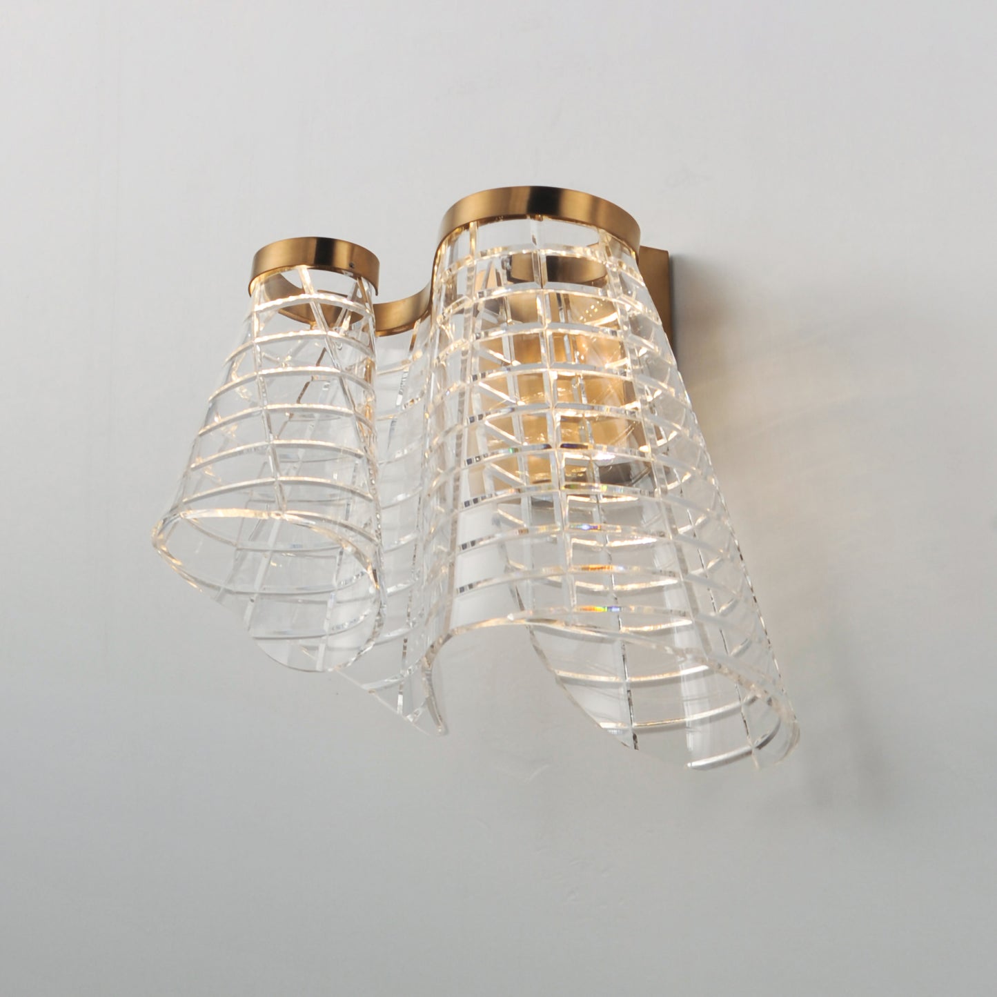 Tartan LED Wall Sconce Brushed Champagne by ET2