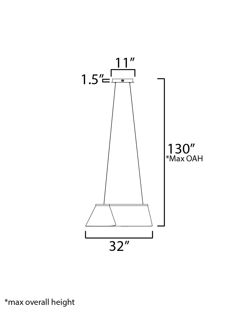 Tartan Linear LED Pendant Polished Chrome by ET2