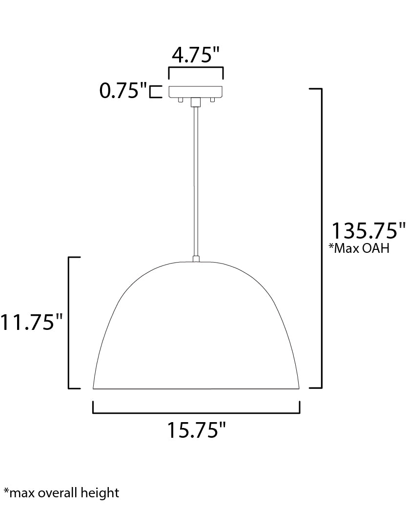 Palla 16" LED Pendant Satin Brass/Coffee by ET2
