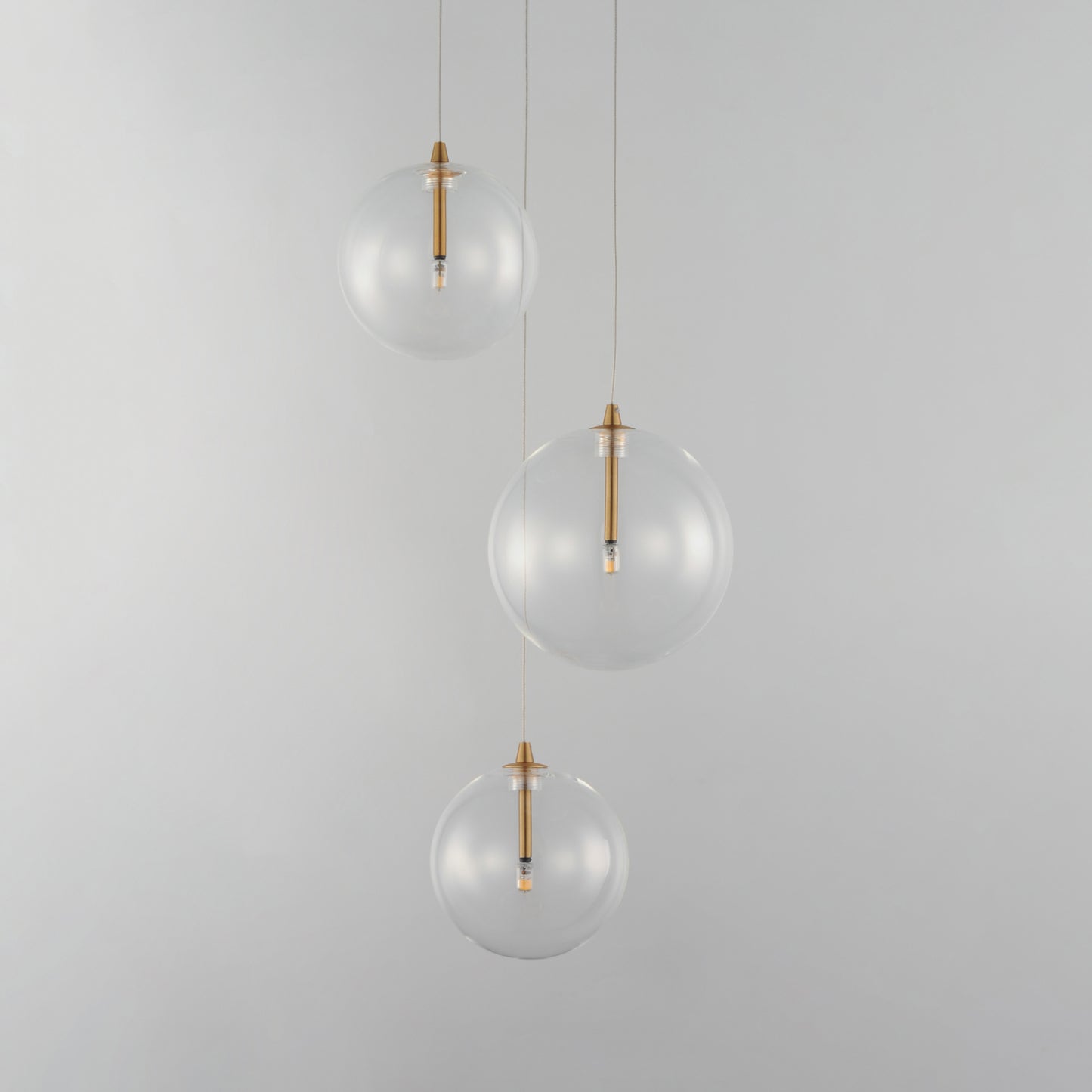 Global 3-Light LED Pendant Natural Aged Brass by ET2