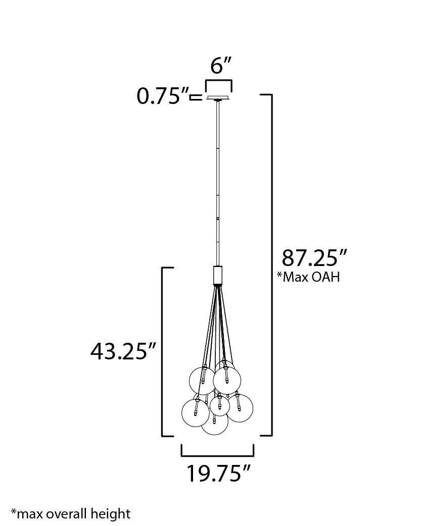 Burst 9-Light LED Pendant Mixed Gold by ET2