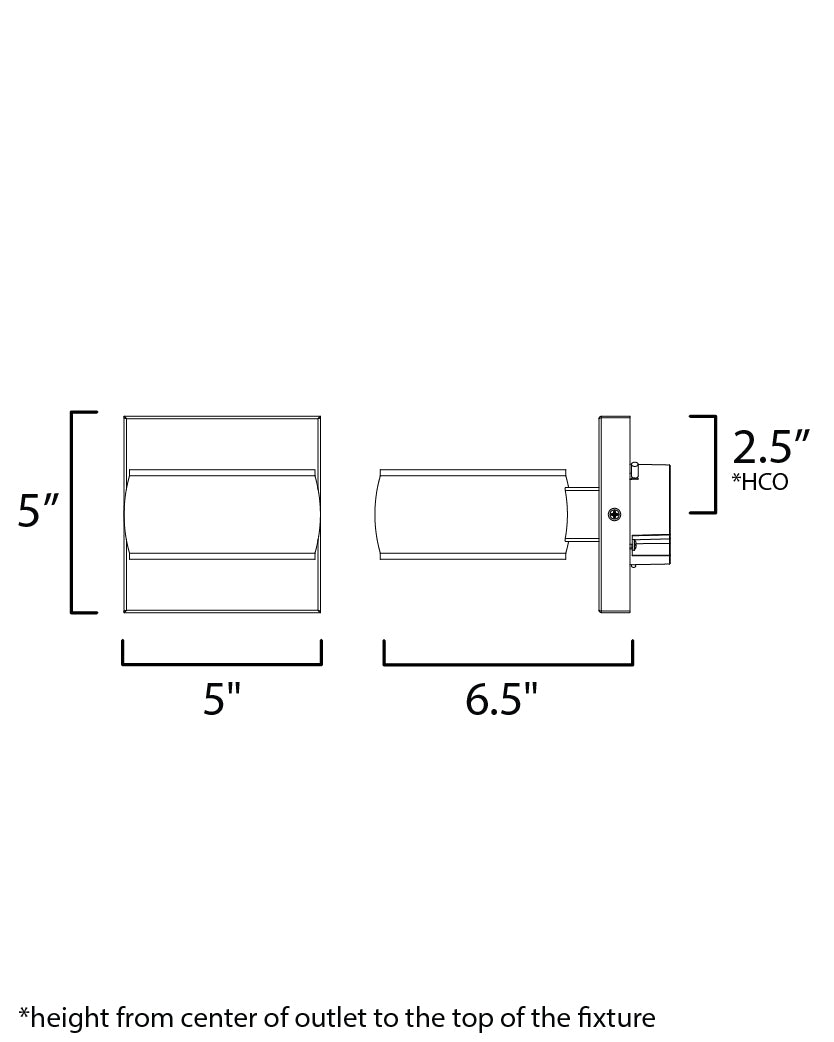 Modular 2-Light LED Outdoor Wall Sconce Black by ET2