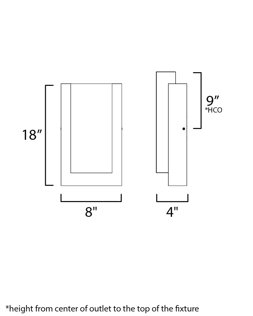 Tower Medium LED Outdoor Wall Sconce Black by ET2