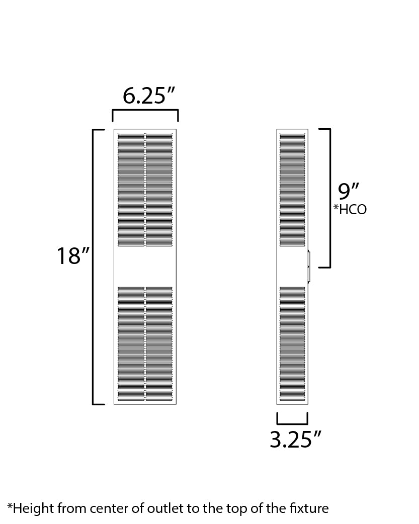 Grate 18" LED Outdoor Wall Sconce Black by ET2