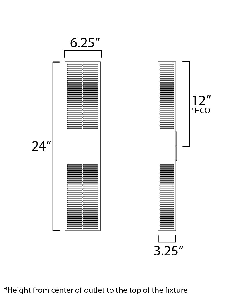 Grate 24" LED Outdoor Wall Sconce Architectural Bronze by ET2