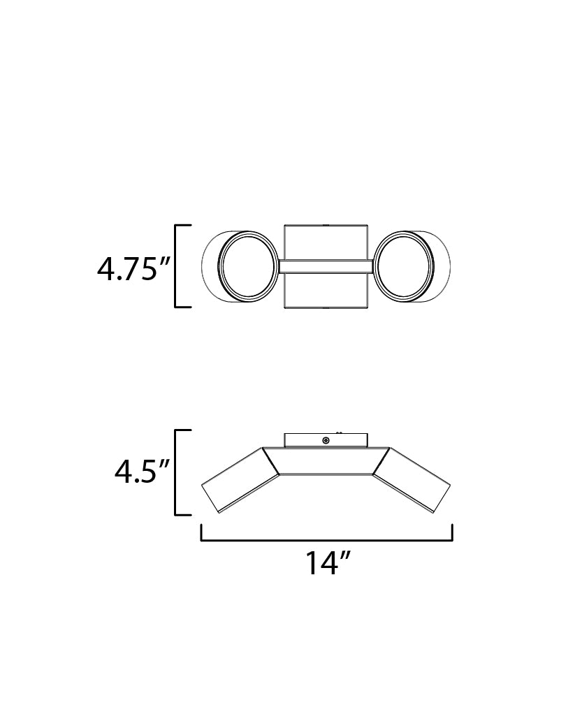 Embrace 2-Light LED Wall Sconce Black by ET2