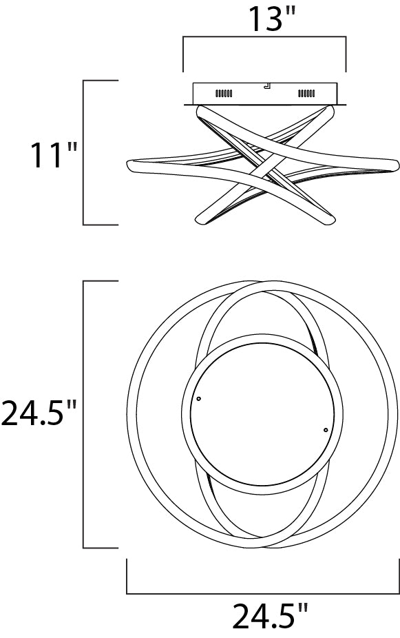 Twisted LED Flush Mount Matte White by ET2