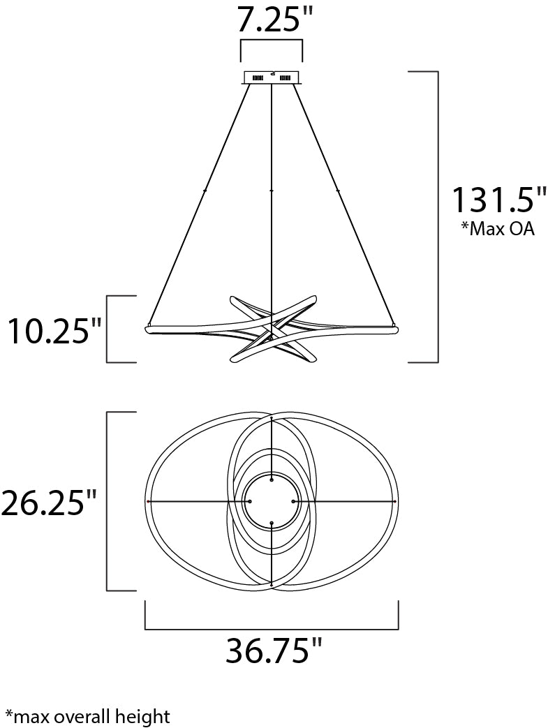 Twisted LED Pendant Matte White by ET2