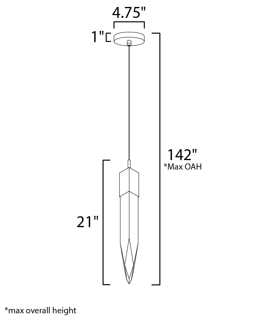 Quartz LED Pendant Black by ET2