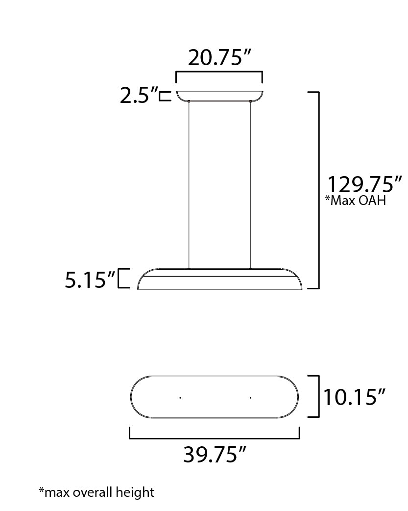 Wimbledon 41" LED Linear Pendant Olive by ET2