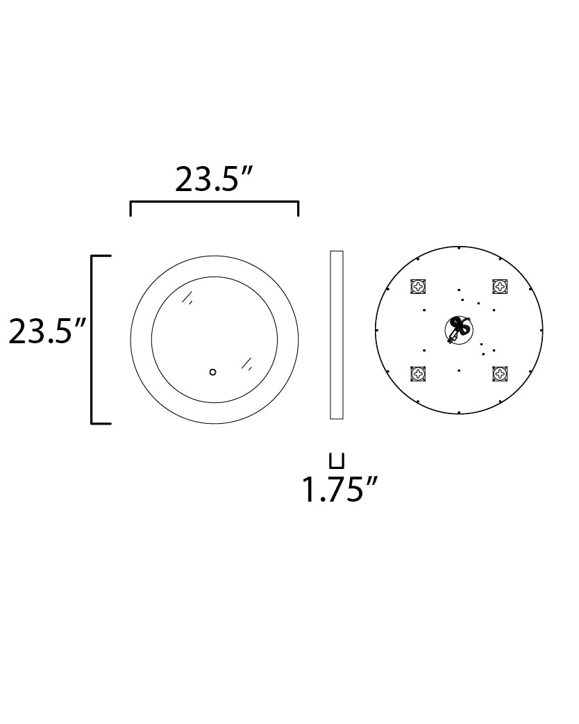 Floating LED Mirror Round 23.5" Gold Leaf/Black by ET2