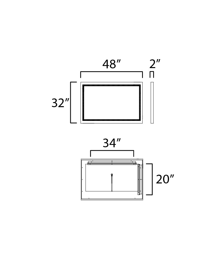 Sawyer 48"x32" Oak Framed LED Mirror Oak by ET2
