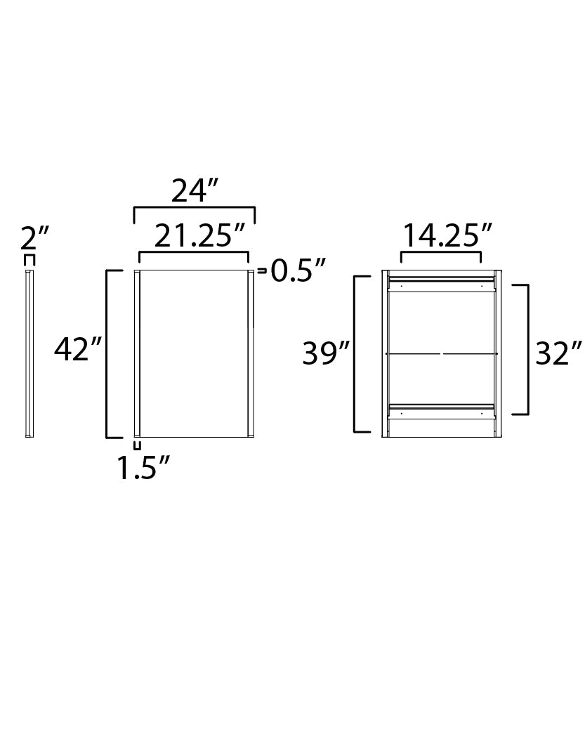 Luminance W24 x H42 LED Mirror 3000k Polished Chrome by ET2