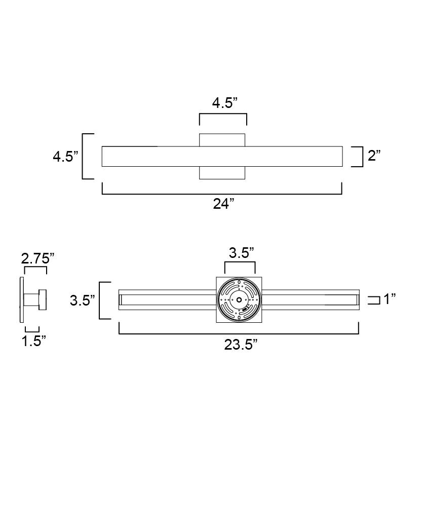 Alumilux: Line 5CCT 24" LED Outdoor Wall Sconce Architectural Bronze by ET2