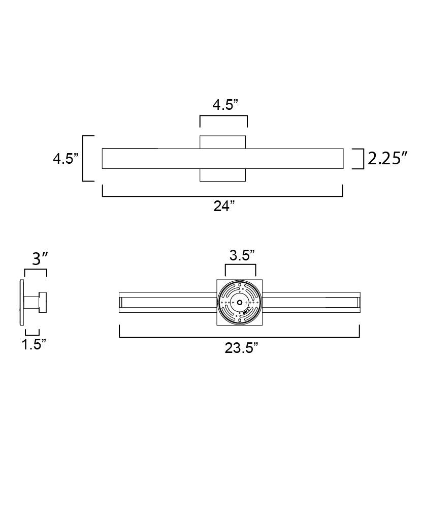 Alumilux: SideLine 24" LED Outdoor Wall Sconce Architectural Bronze by ET2