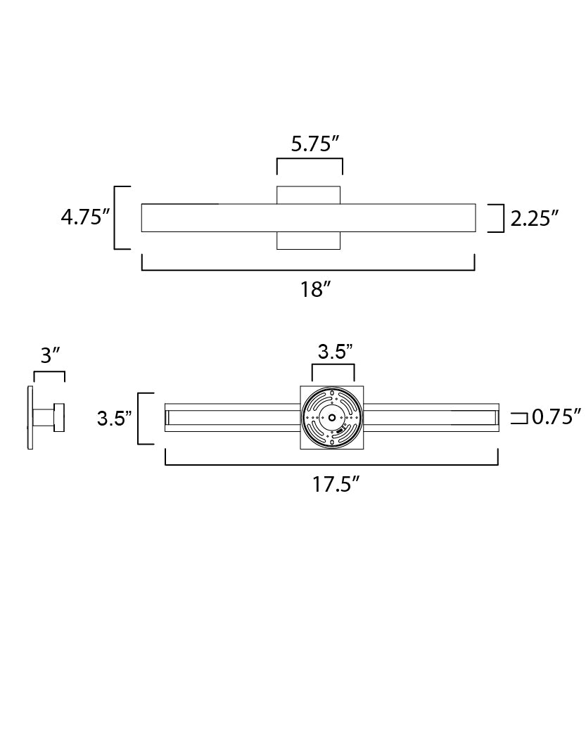 SideLine 5CCT 18" LED Bath Vanity Satin Brass by ET2