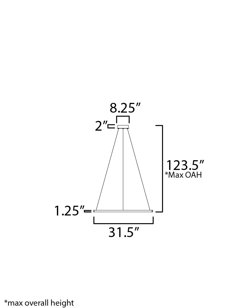 Groove 32" Pendant 5CCT Select Brushed Aluminum by ET2