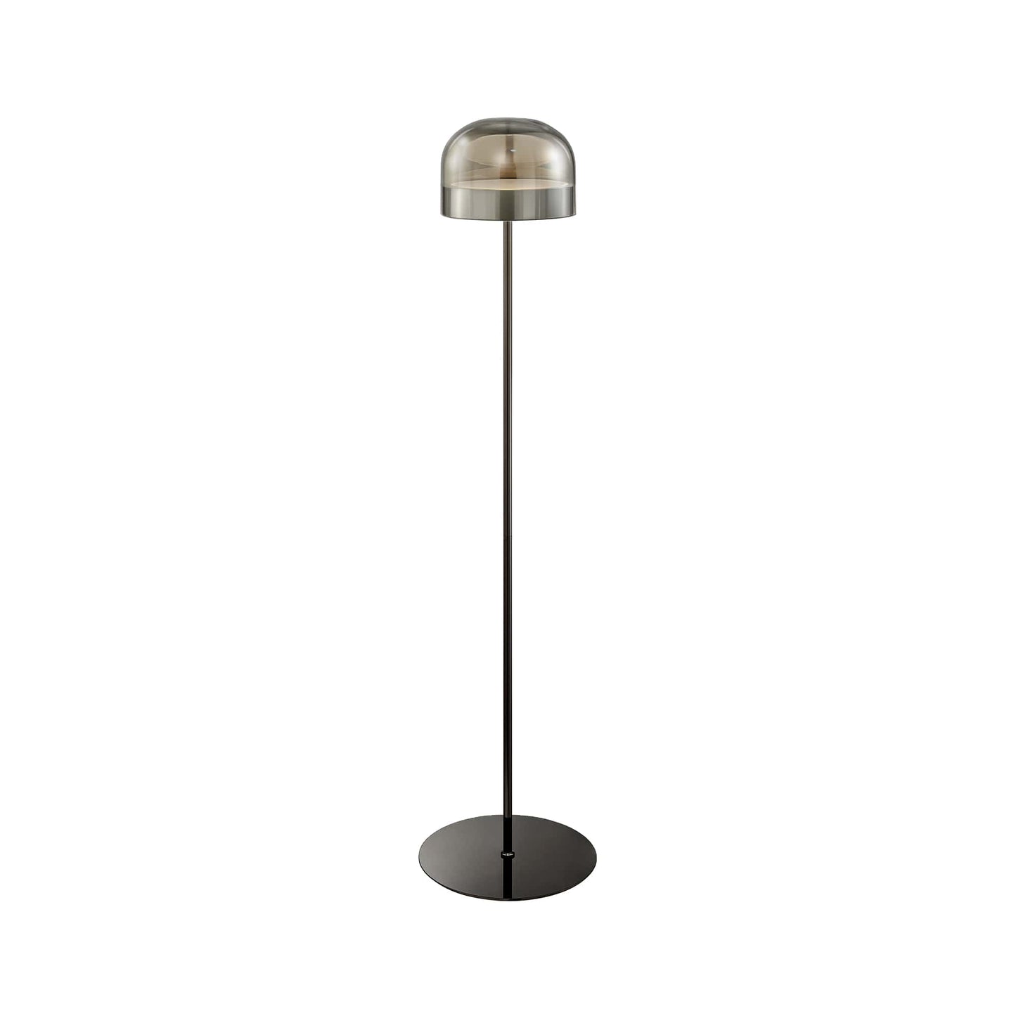 Iron and Smoky Glass Floor Lamp Black by Finesse Decor FL-DS25-2SB