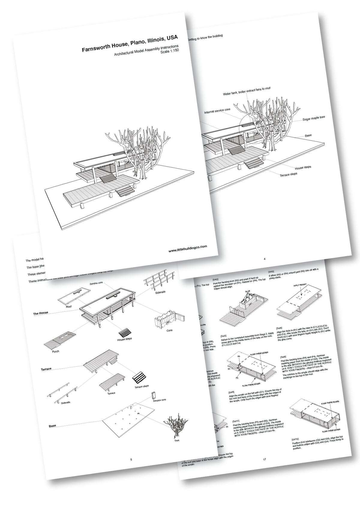 Little Building Co. Farnsworth House – wooden model kit, photo 26
