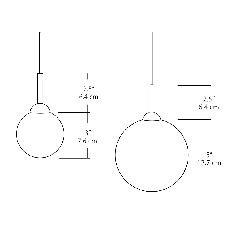 BlackJack Lighting Glass Globe Pendant Light