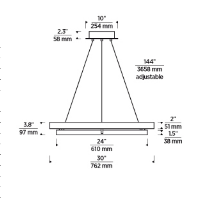 Grace 30-inch Two Ring LED Chandelier by Visual & Comfort & Co