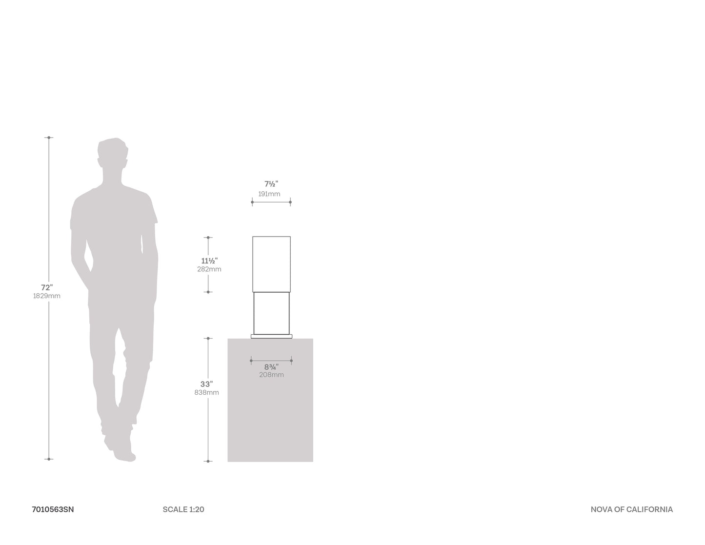 Marilyn Illuminated Leaner Floor Mirror 71 Chrome 4411263Ch by Nova California