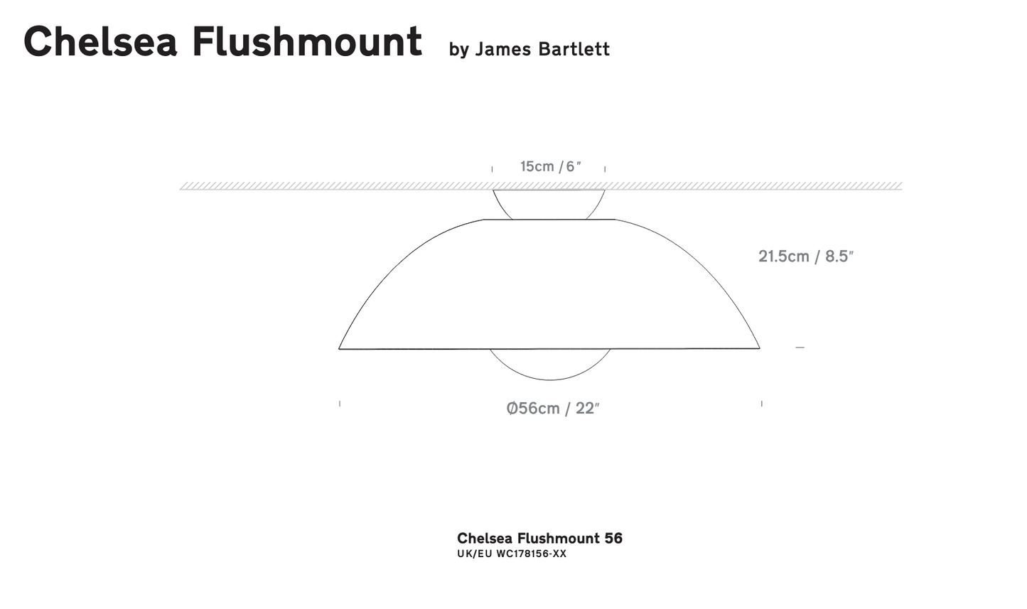 Innermost Chelsea integrated LED flush light with 2700K warm white glow for dining areas.