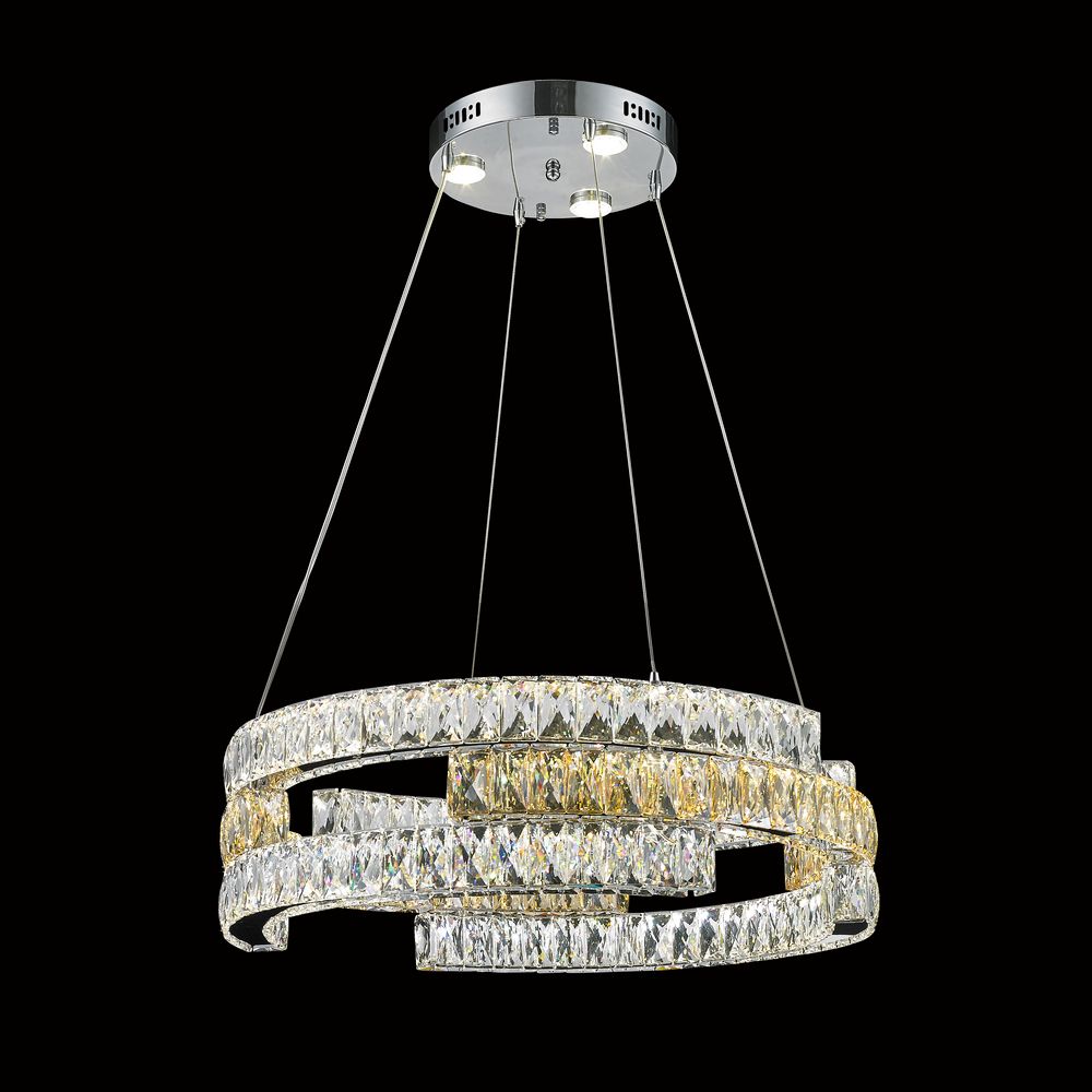 LED Chandelier in Clear and Champagne Crystal LD0424CC by StarFire Crystal