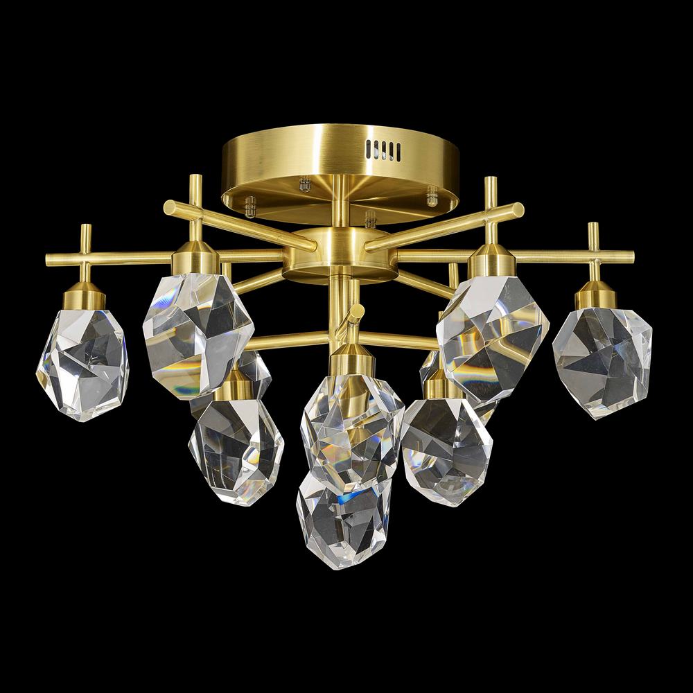 Rock Crystal Flushmount 10-Light in Antique Brass LD6123AB by StarFire Crystal