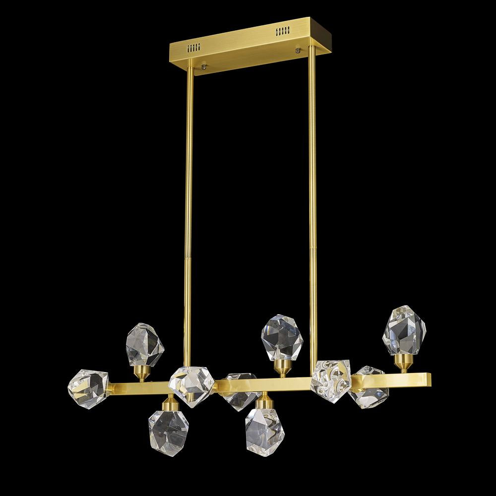 Rock Crystal Pendant 10-Light in Antique Brass LD6136AB by StarFire Crystal