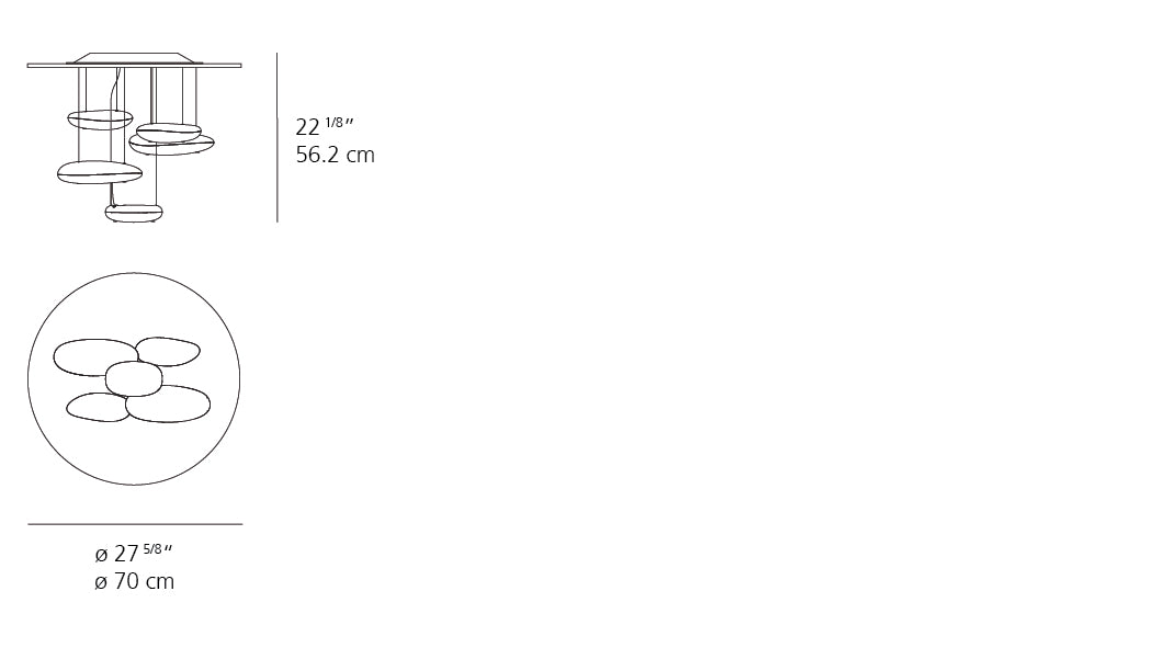 Artemide Mercury Mini Ceiling LED 2700K Inox 1476W18A