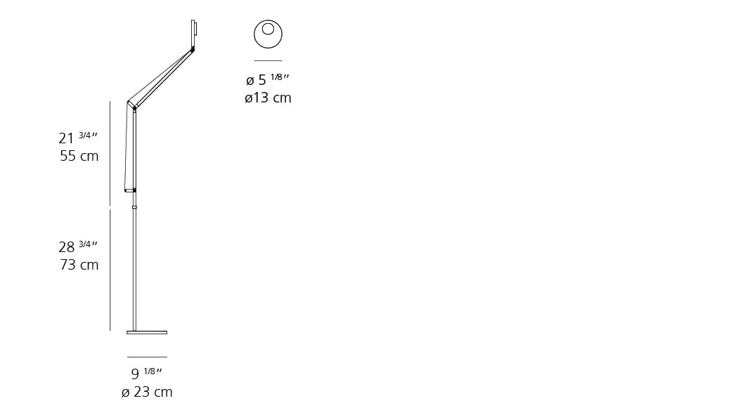 Artemide Demetra Pro LED 3000K Matte Black with Floor Support DEM2202