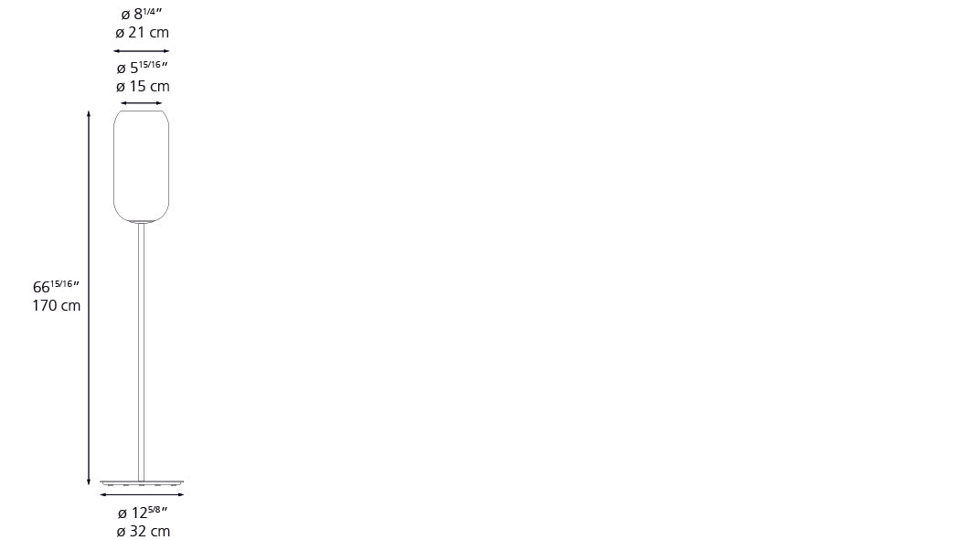 Artemide Gople Floor Smoked White 1410028A