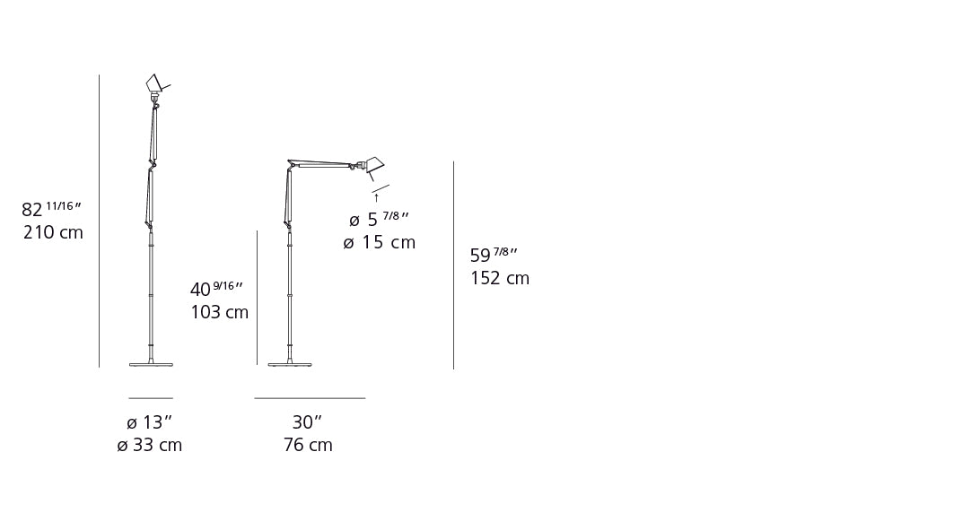 Artemide Tolomeo Mini LED Aluminum with Floor Support TOL0117