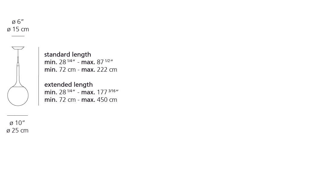 Artemide Castore 25 Suspension Extended Length CAS1026