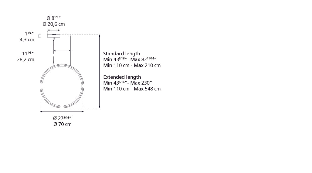 Artemide Discovery Vertical 70 Suspension LED Black 1992038A