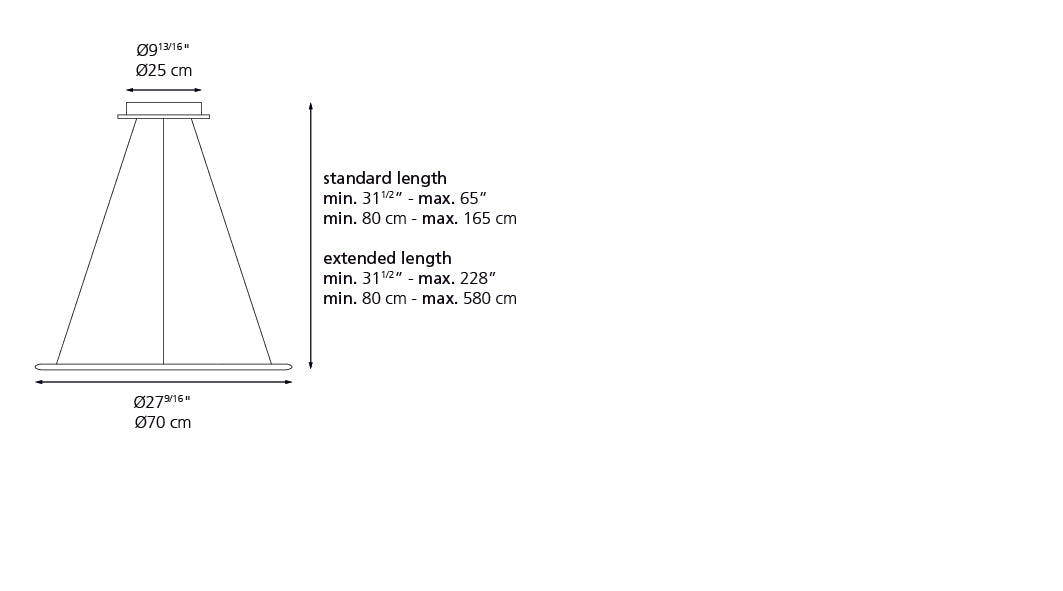 Artemide Discovery Horizontal 70 Suspension LED Aluminum 1999118A