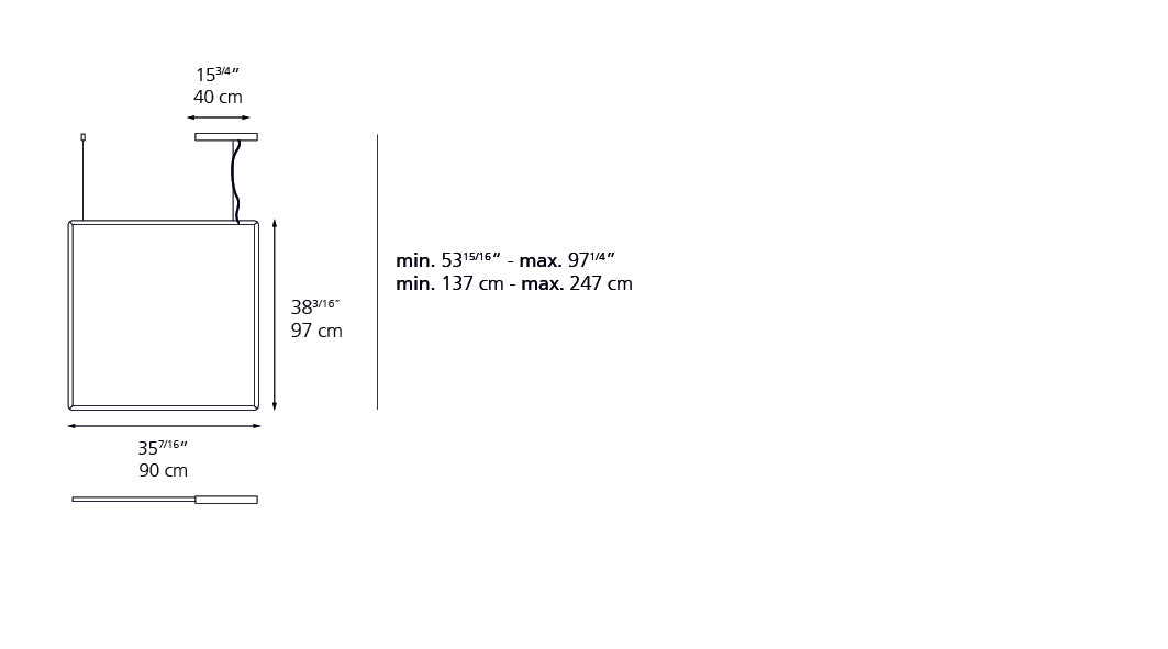 Artemide Discovery Space 90X90 Suspension LED Black 2004038A