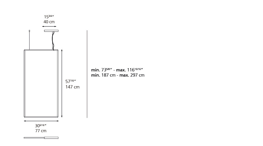 Artemide Discovery Space 75X150 Suspension LED Aluminum 2005018A