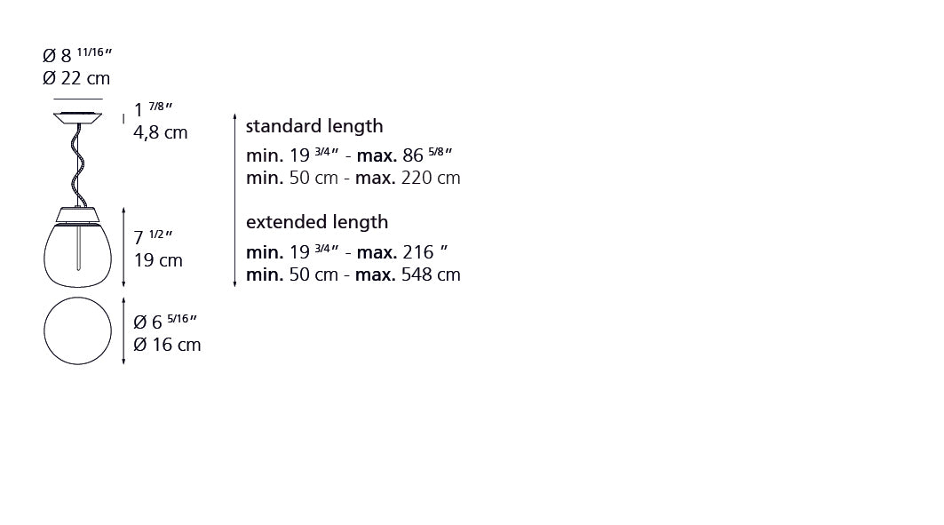 Artemide Empatia 16 Suspension LED Extended 15Ft 1815118A-EXT