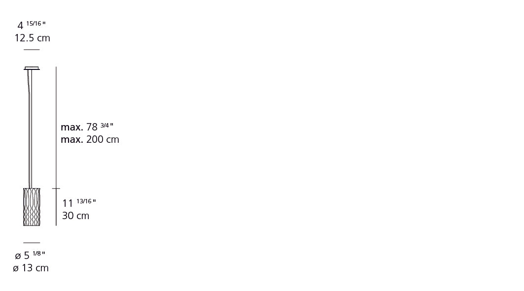 Artemide Fiamma 30 Suspension LED Black 1990028A