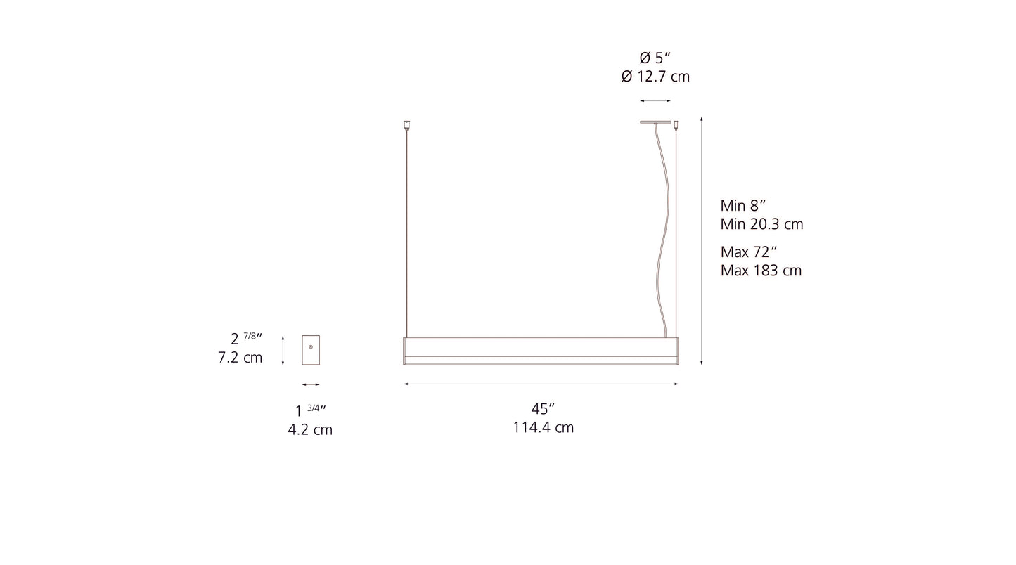 Artemide Ledbar Suspension 4Ft Square Direct 3000K RD2LBC4SD93020A