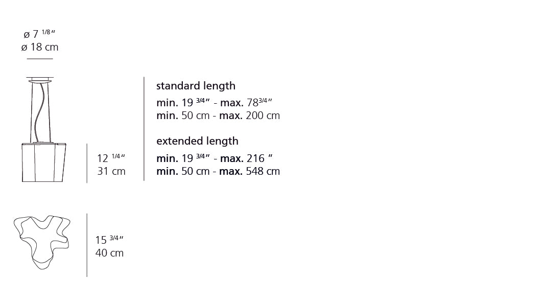 Artemide Logico Suspension Single Grey/Smoke Extended 15Ft 0453018A-EXT