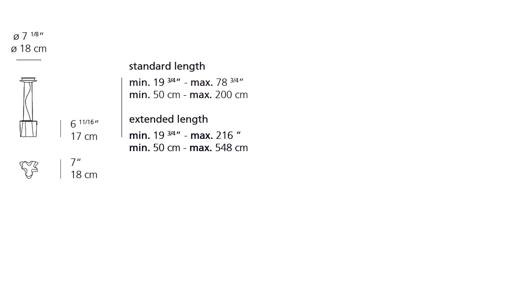 Artemide Logico Micro Suspension Single Grey/White Extended 15Ft 0648028AEXT